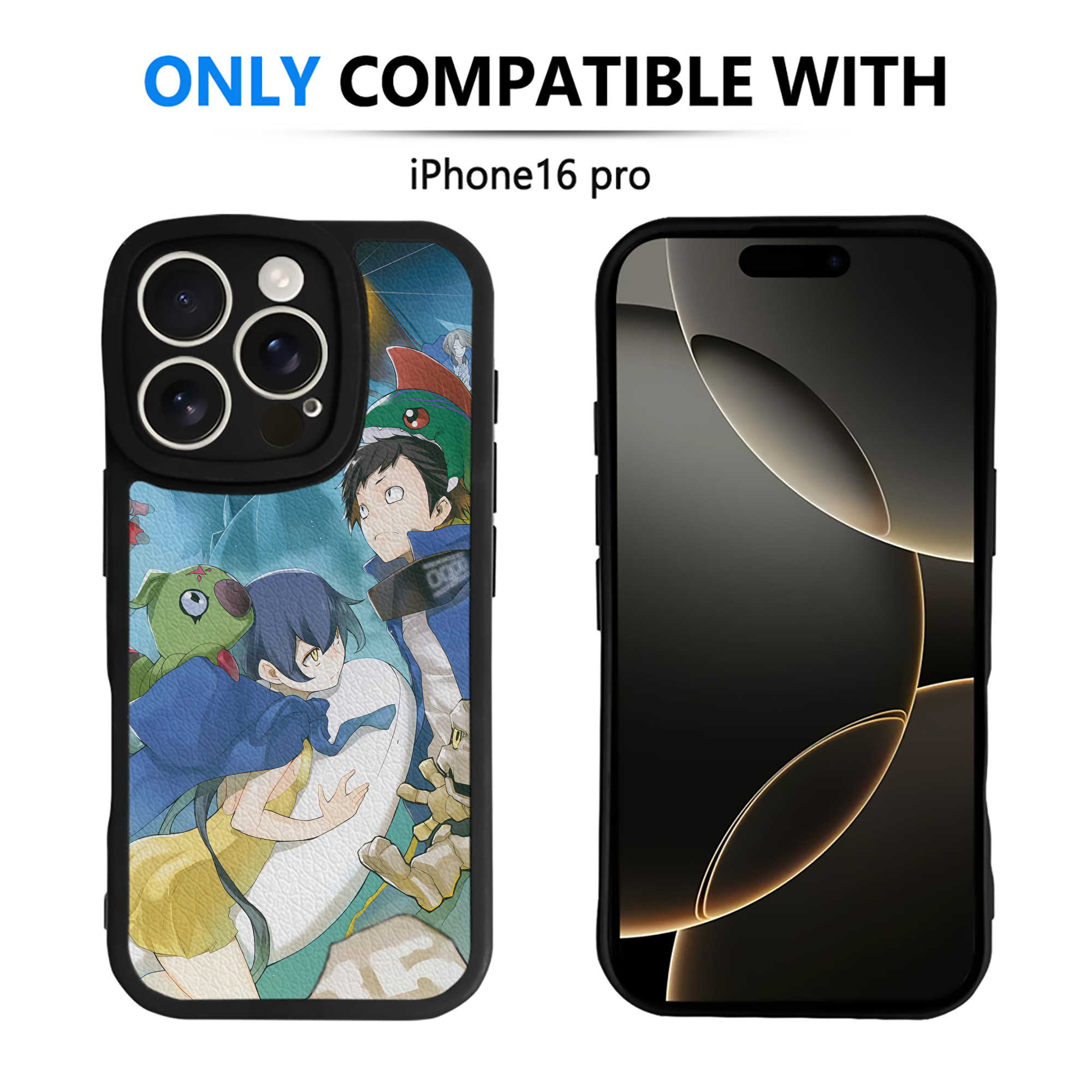 （画像用） Digimon デジタルモンスター/デジモン 【iPhone 16シリーズ対応】シリコンスマホケース（レザー調） 材質：シリコン